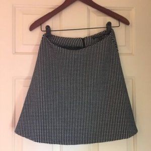 Banana Republic Polka Dot Flare Mini Skirt 0 Black White $88